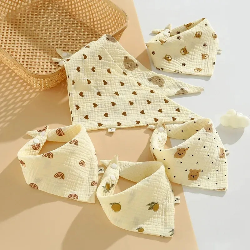 1PC Baby Cotton Soft Soothe Appease Square Towels Infant Color matching Bandana Handkerchief Muslin Burp Cloths Feeding Bibs
