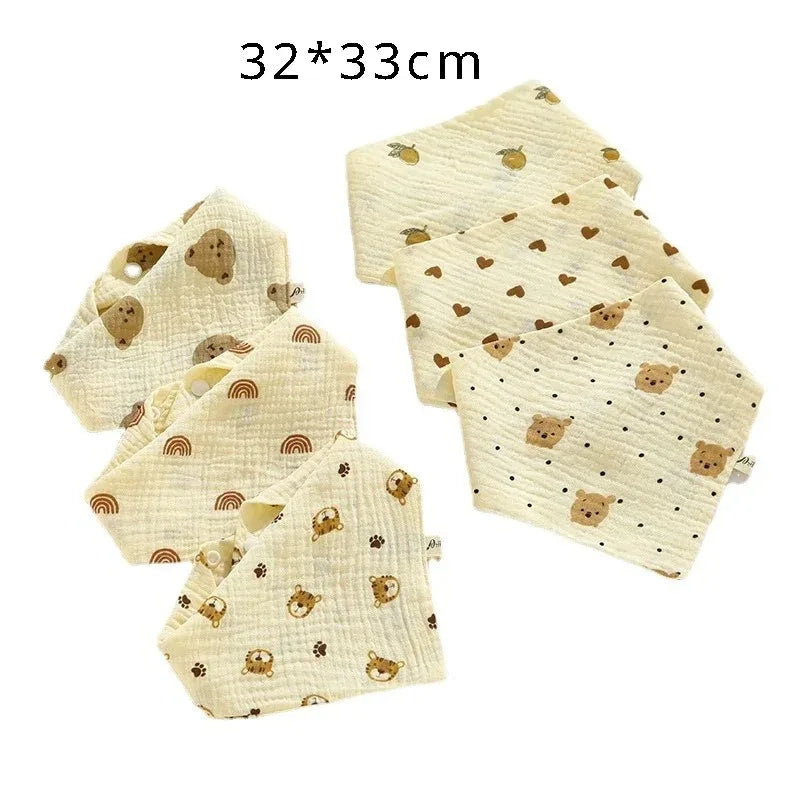 1PC Baby Cotton Soft Soothe Appease Square Towels Infant Color matching Bandana Handkerchief Muslin Burp Cloths Feeding Bibs